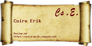 Csire Erik névjegykártya